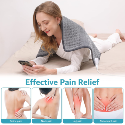 Therapeutic Electric Back Heat Pad Wrap For Muscle Tension Back Neck Pain Relief