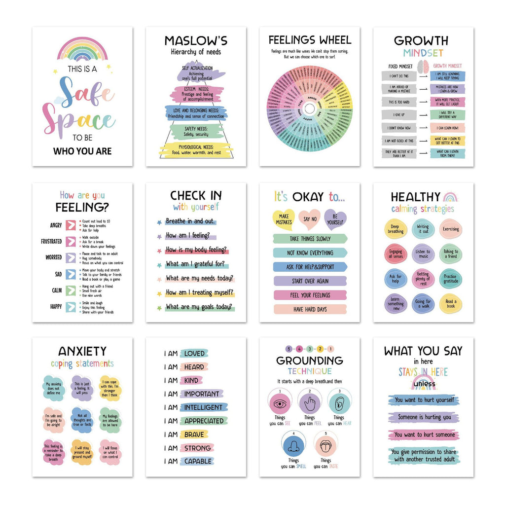 12 Mental Health Posters Office Consulting Room Counselor Education Products