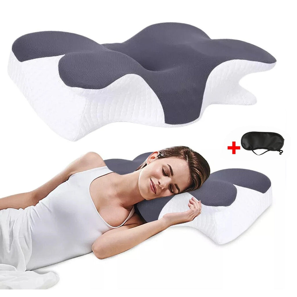 NEW Ergonomic Memory Foam Pillow For Neck Shoulder Pain Relief Sleeping Side Sleeper UK