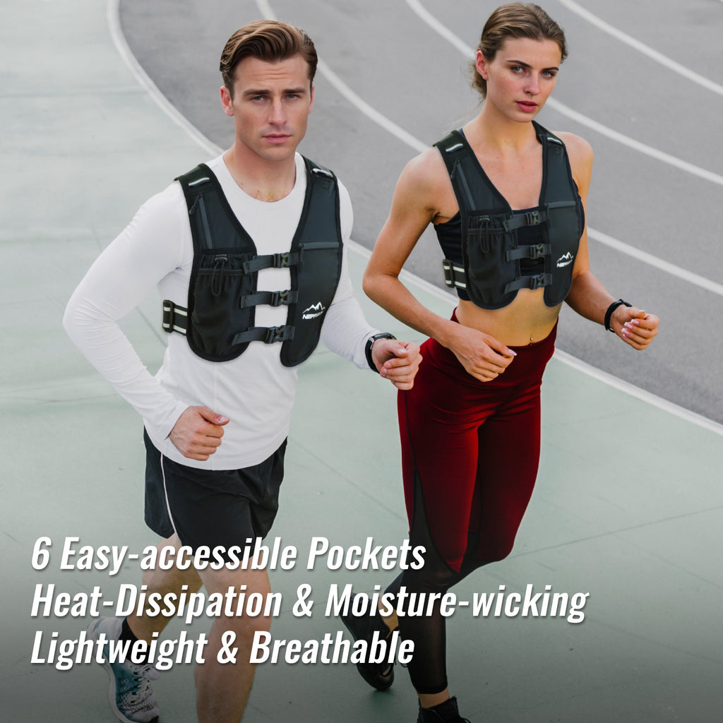 Nepfaivy Running Vest Women And Men  Reflective Running Vest With 6 Pockets  Waterproof Phone Holder  Adjustable Waist & Chest Band  Lightweight Hydration Running Vest For Outdoor Running Cycling