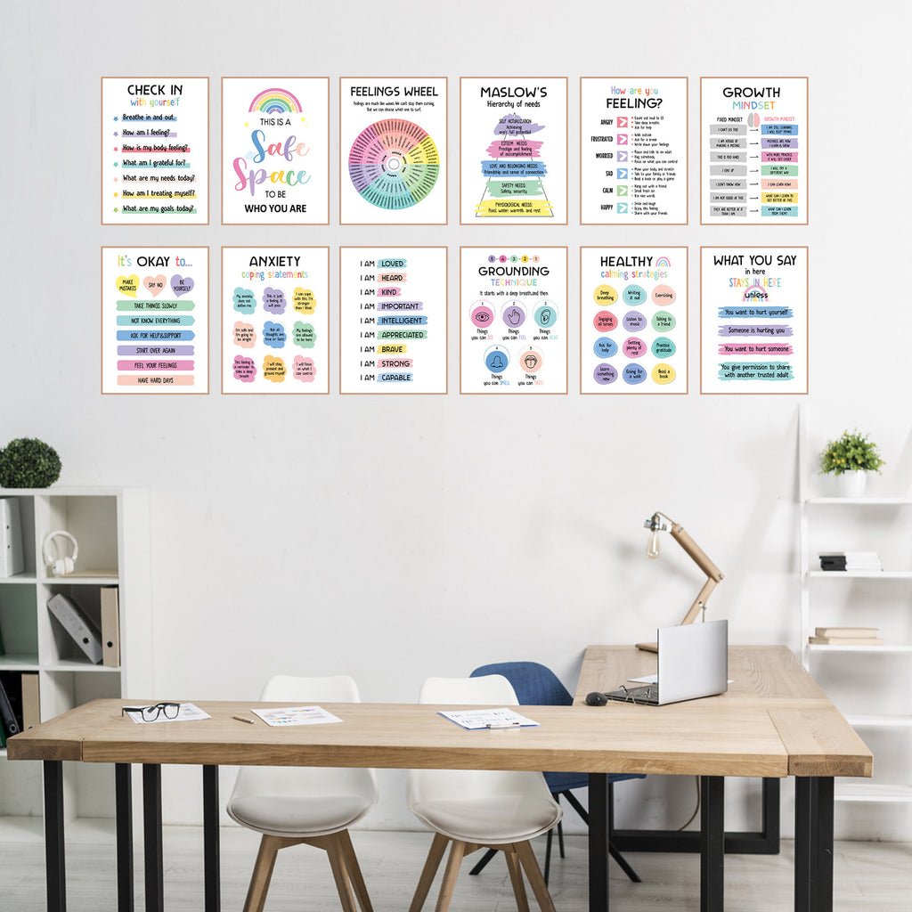 12 Mental Health Posters Office Consulting Room Counselor Education Products