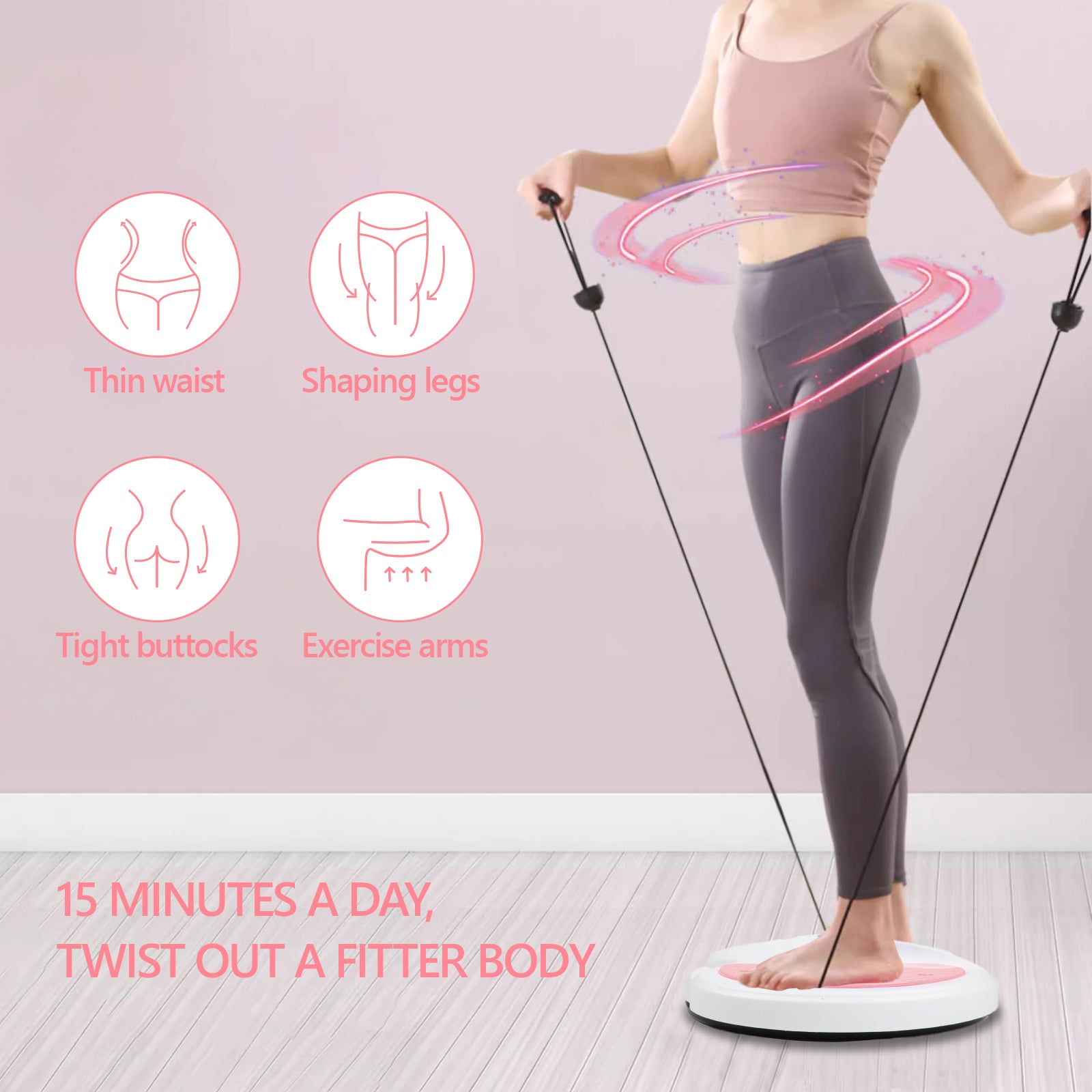 Waist Whispers Waist Twisting Disc - Enlarged Waist Sculptor Machine Twister With Handles For Home Exercise Workout, Waist Trainer Twisting Disc Board For Women Weight Loss-Body Shaping-Foot Massage