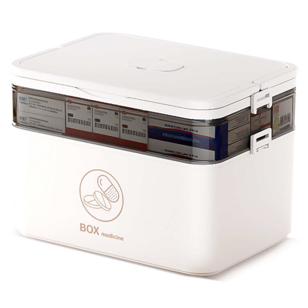 Medicine Storage Box Portable Medication Storage Large-Capacity Medicine Box UK--L