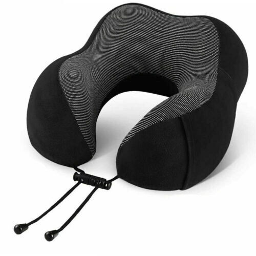 Memory Foam Travel Pillow Neck Support Cushion Without Carry Bag Ear Plugs Mask