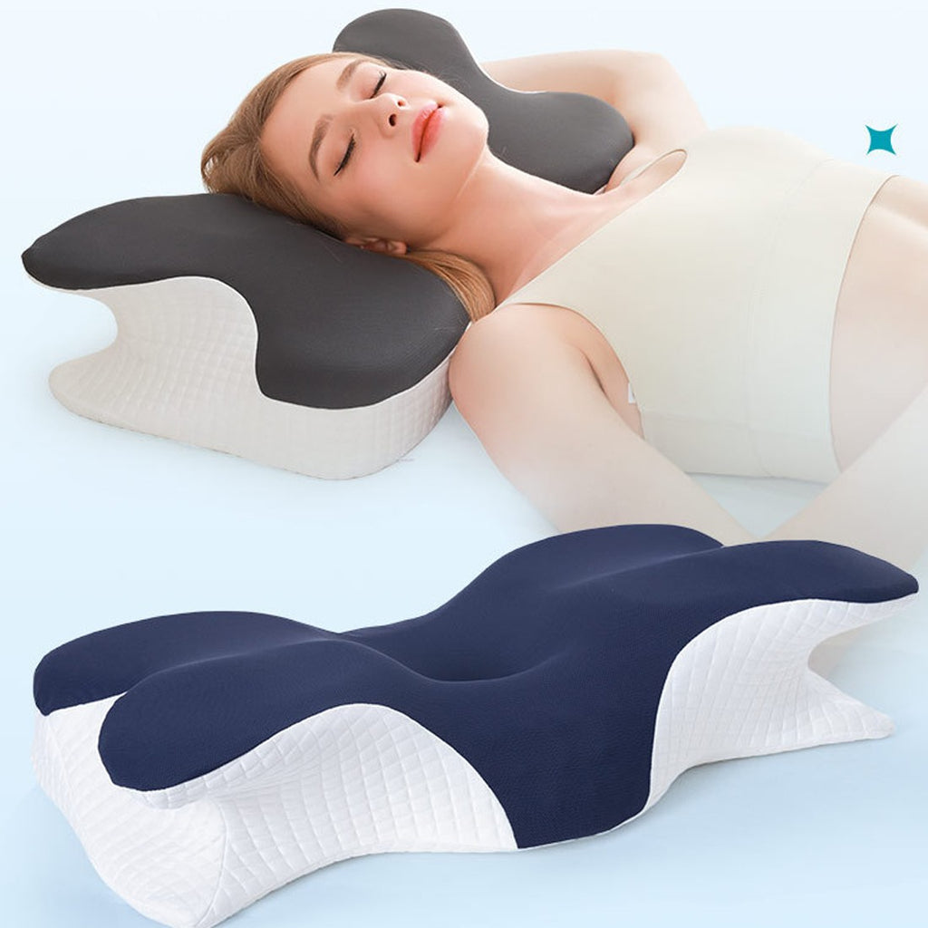 NEW Ergonomic Memory Foam Pillow For Neck Shoulder Pain Relief Sleeping Side Sleeper UK