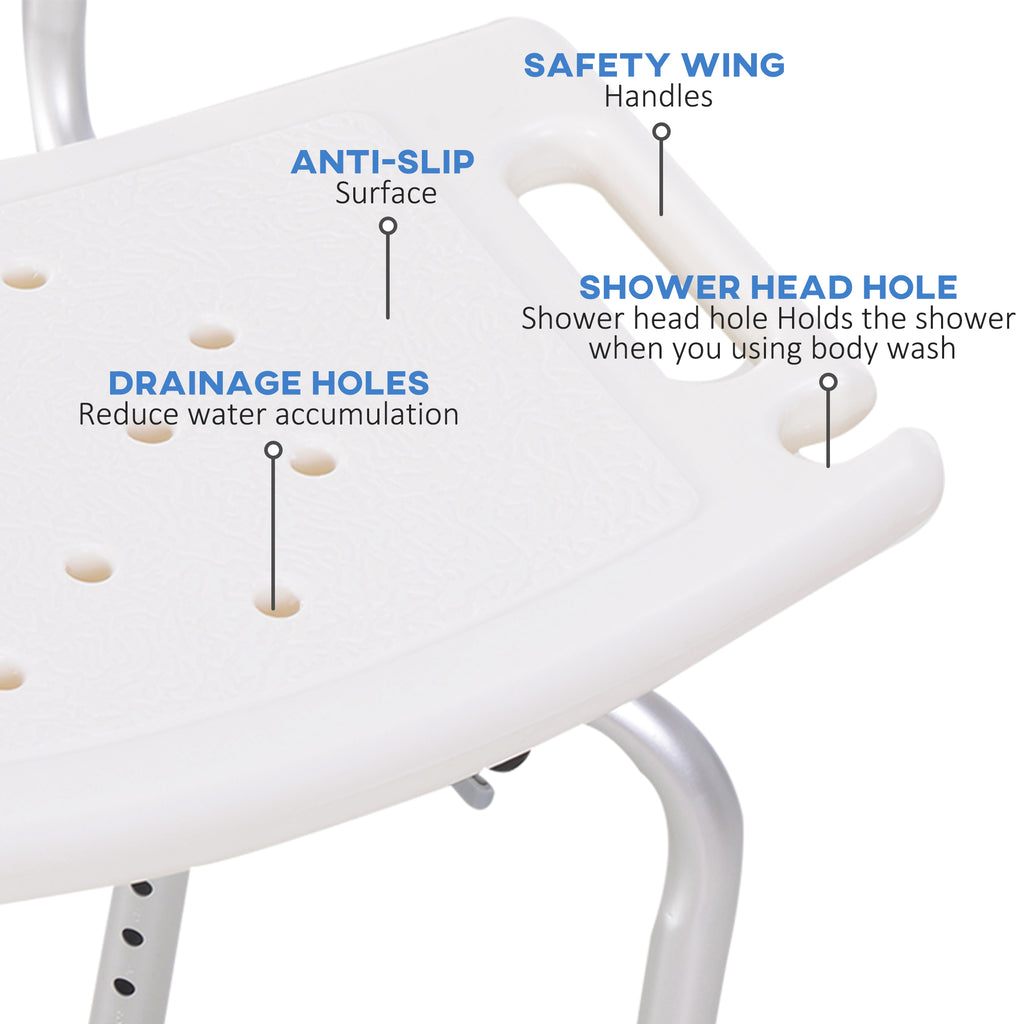 Adjustable shower chair