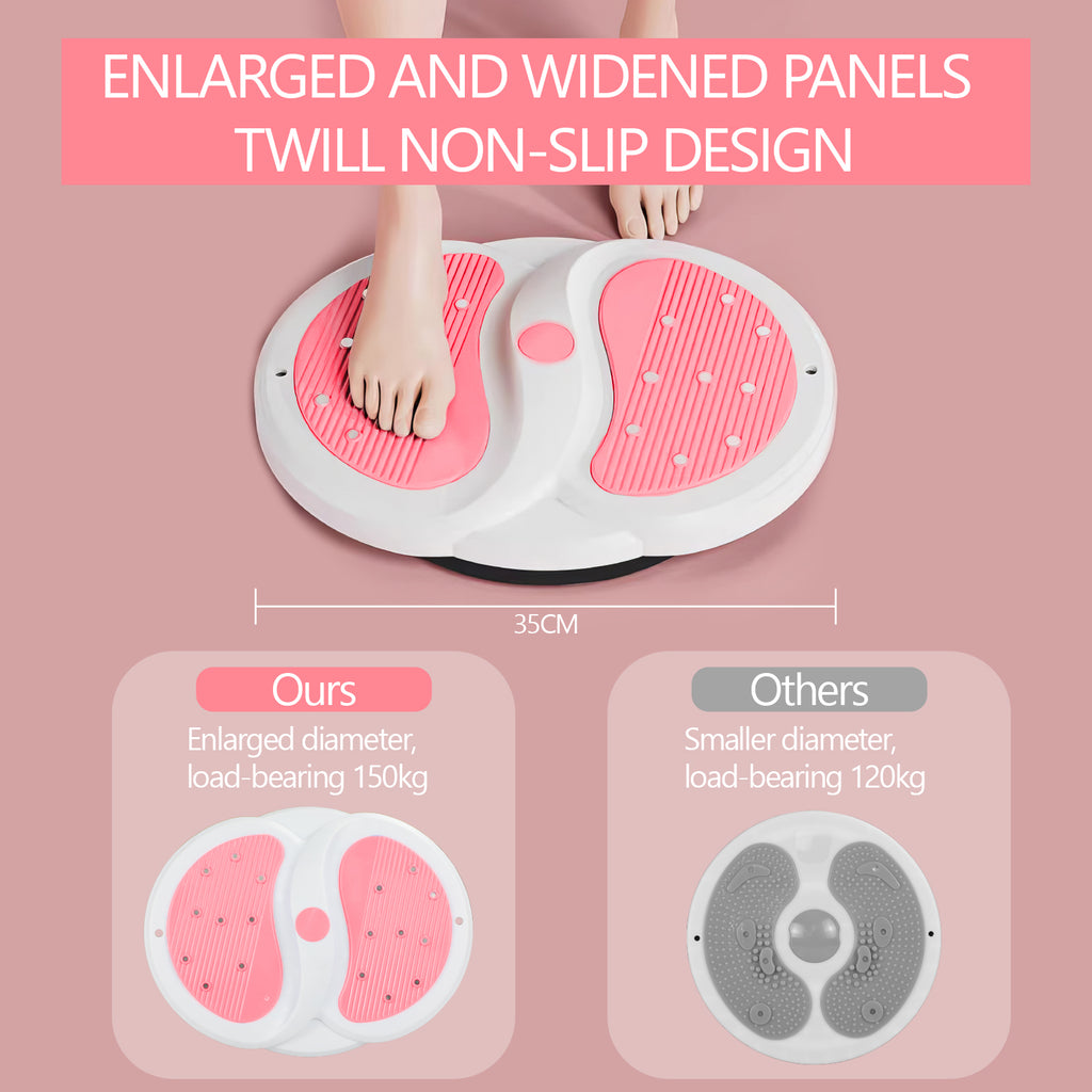 Waist Whispers Waist Twisting Disc - Enlarged Waist Sculptor Machine Twister With Handles For Home Exercise Workout, Waist Trainer Twisting Disc Board For Women Weight Loss-Body Shaping-Foot Massage