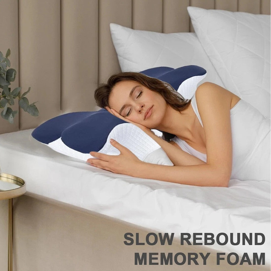 NEW Ergonomic Memory Foam Pillow For Neck Shoulder Pain Relief Sleeping Side Sleeper UK