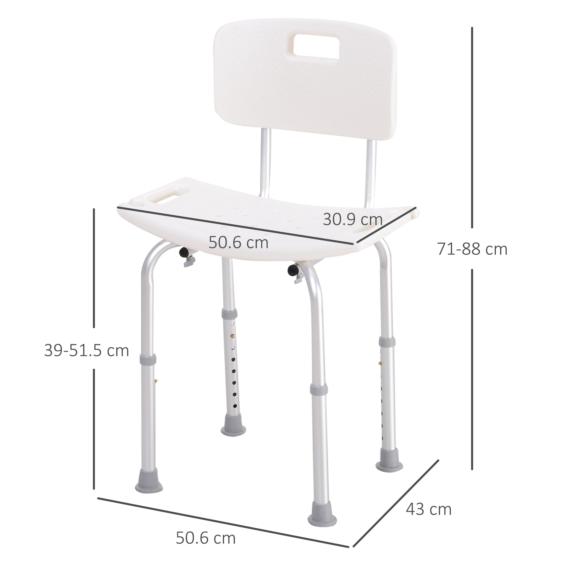 Adjustable shower chair