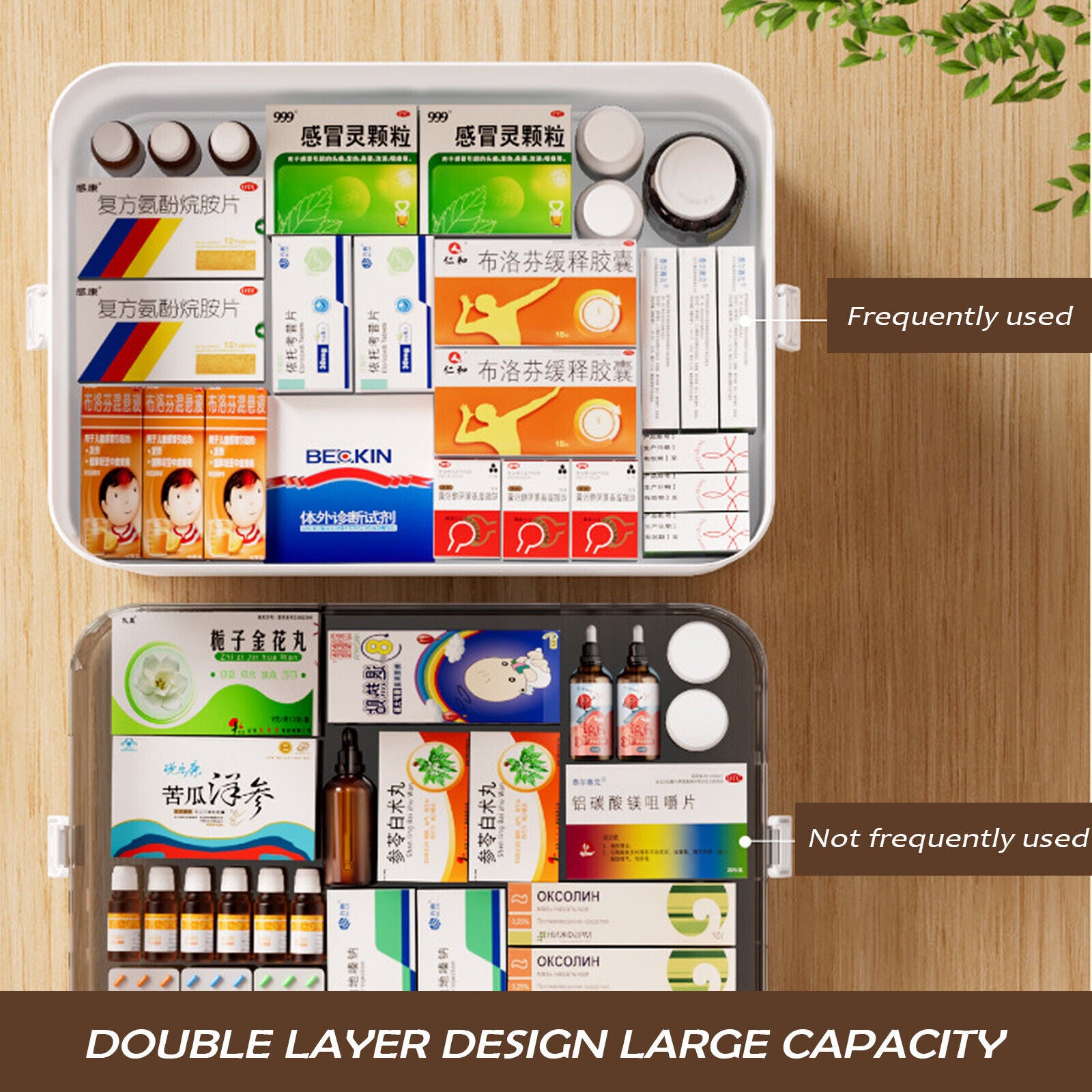 Medicine Storage Box Portable Medication Storage Large-Capacity Medicine Box UK--L