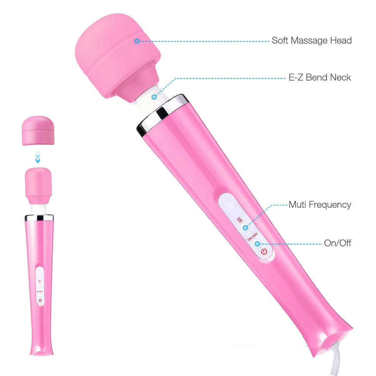 20 Speed Magic Massager Wand Full Body Pain Powerful Massager