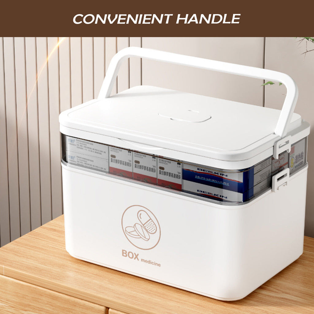 Medicine Storage Box Portable Medication Storage Large-Capacity Medicine Box UK--L